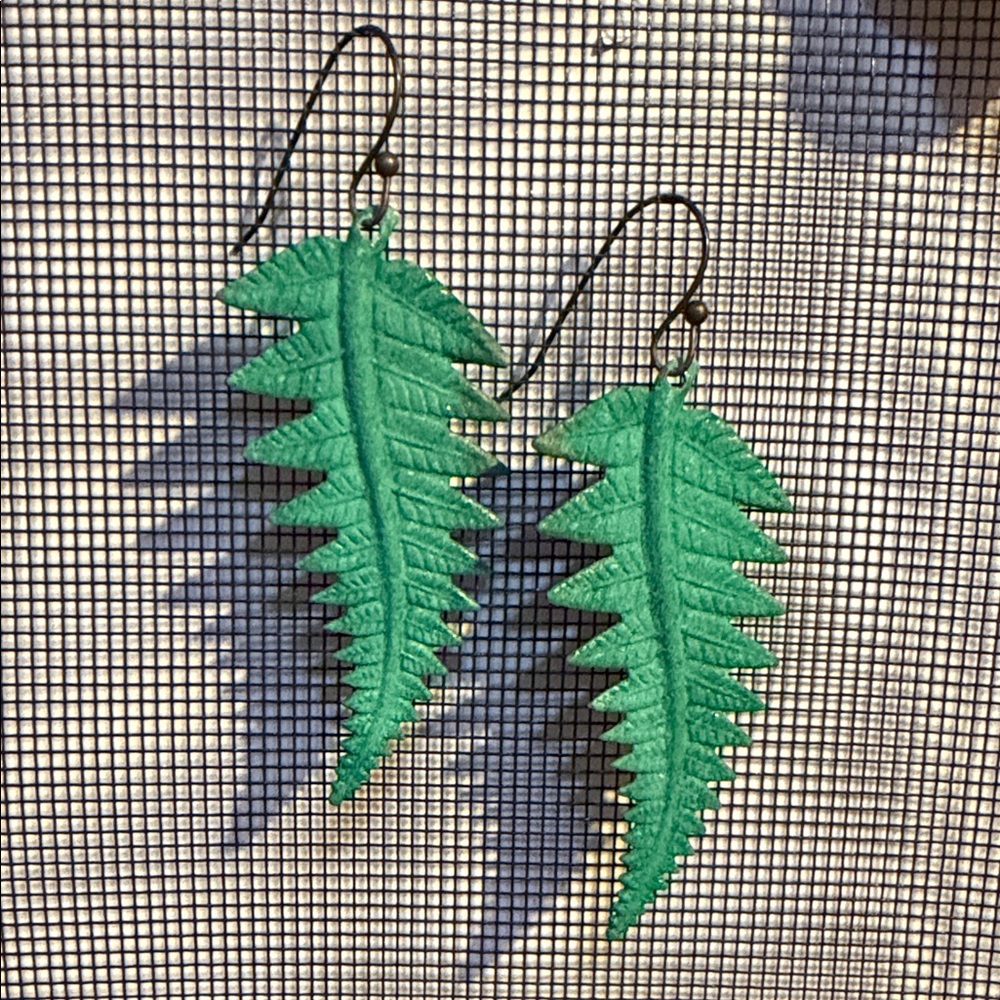 Green Leaf Earrings
